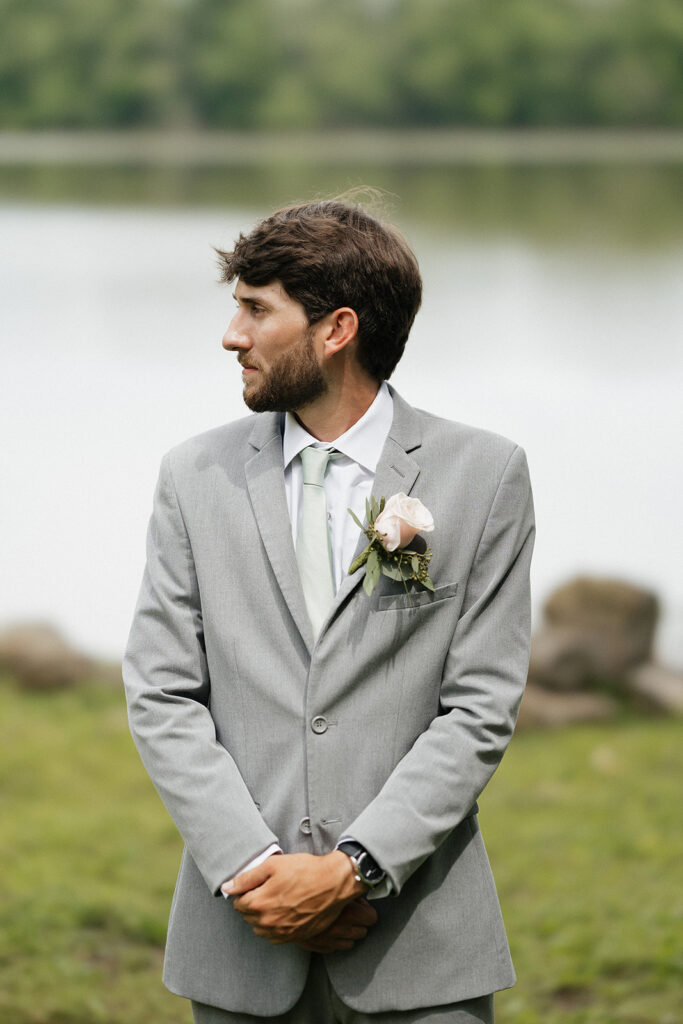 picture of the groom before the wedding ceremony 