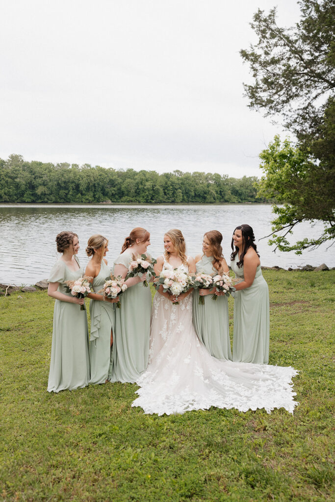 bride and her bridesmaids