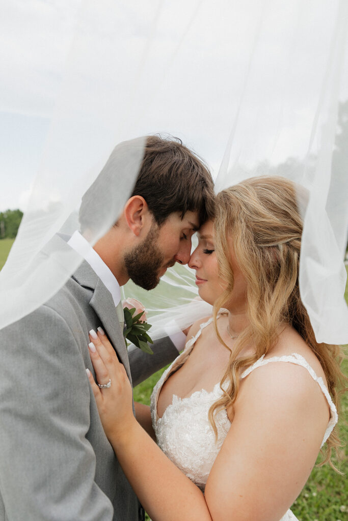 cute couple before their elegant wedding ceremony 