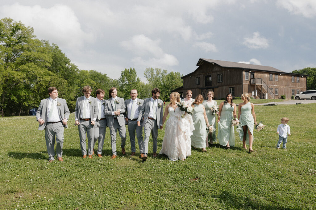 picture of the bride and groom with their friends