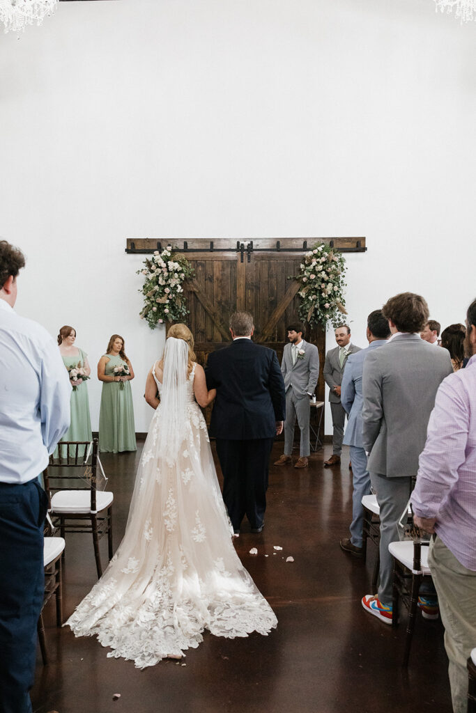 bride and groom at their elegant wedding ceremony 