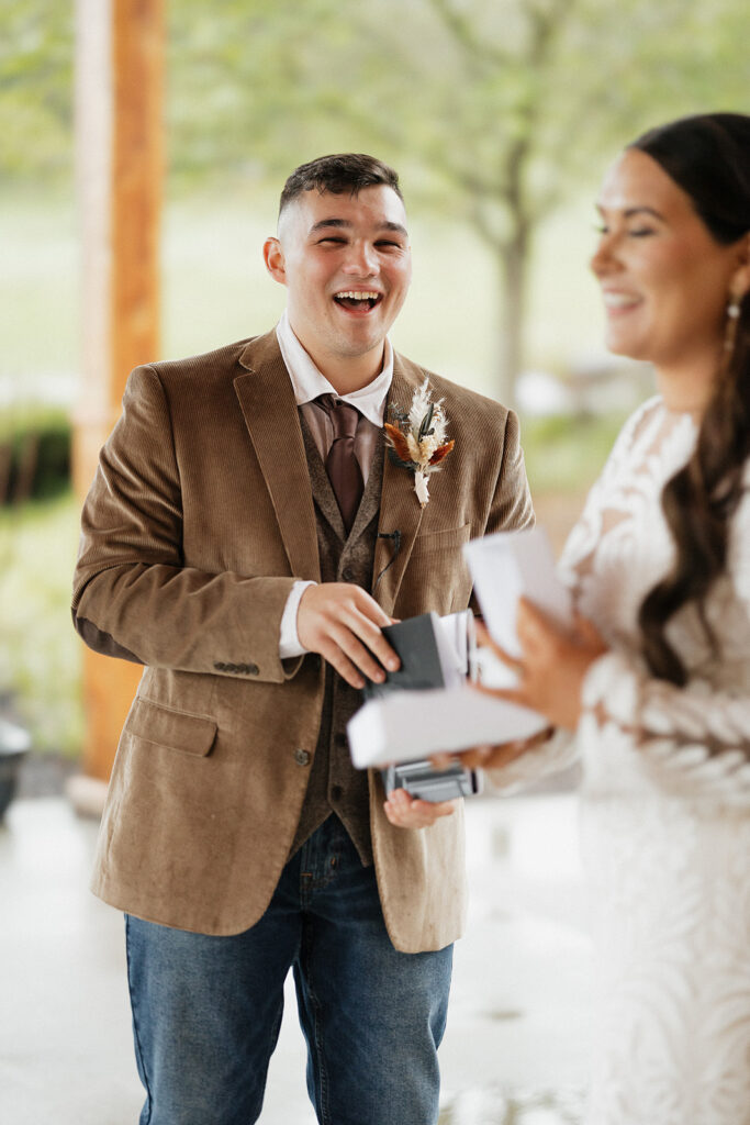 happy groom before his wedding ceremony 