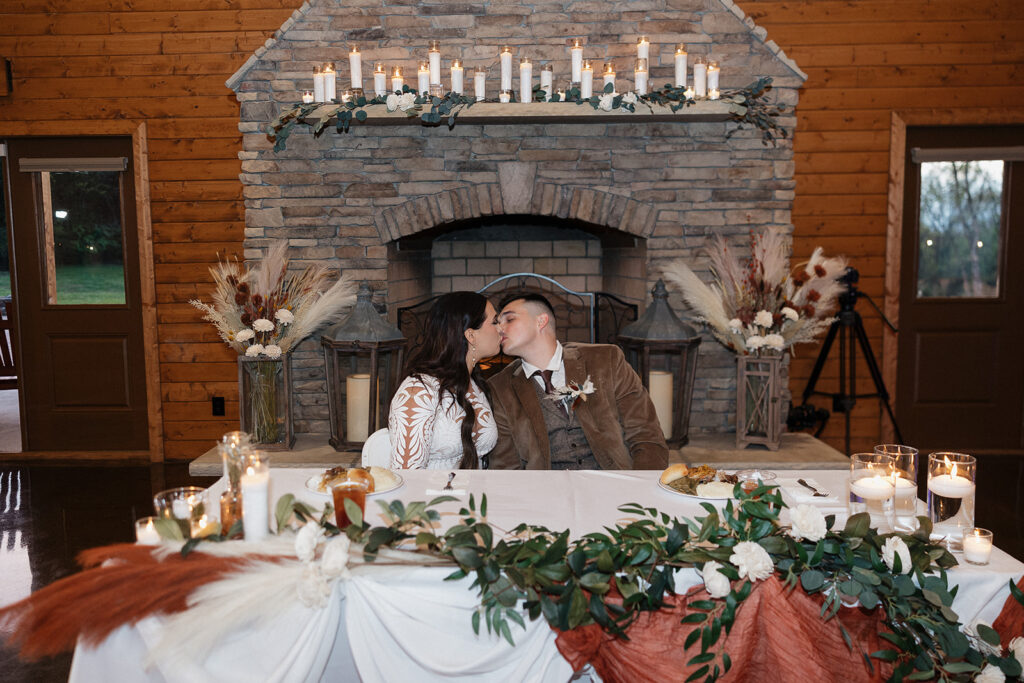 bride and groom at their wedding reception