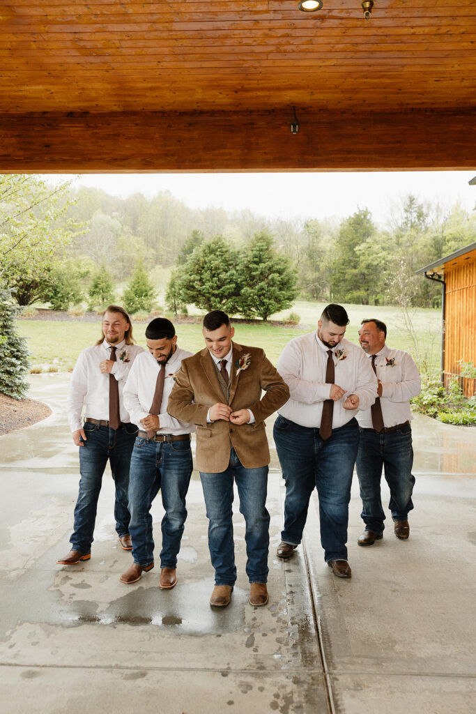 groom and his friends