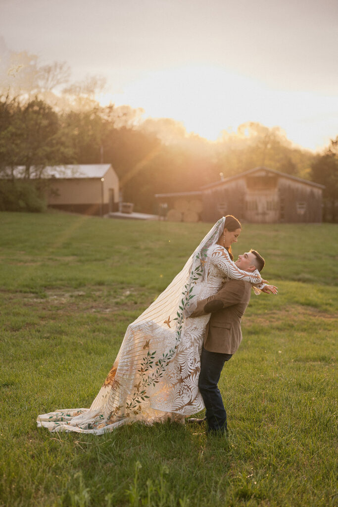 fun picture of the bride and groom