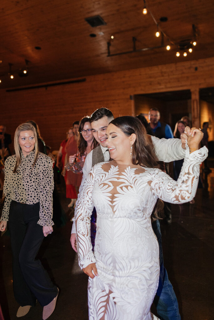 bride and groom dancing 