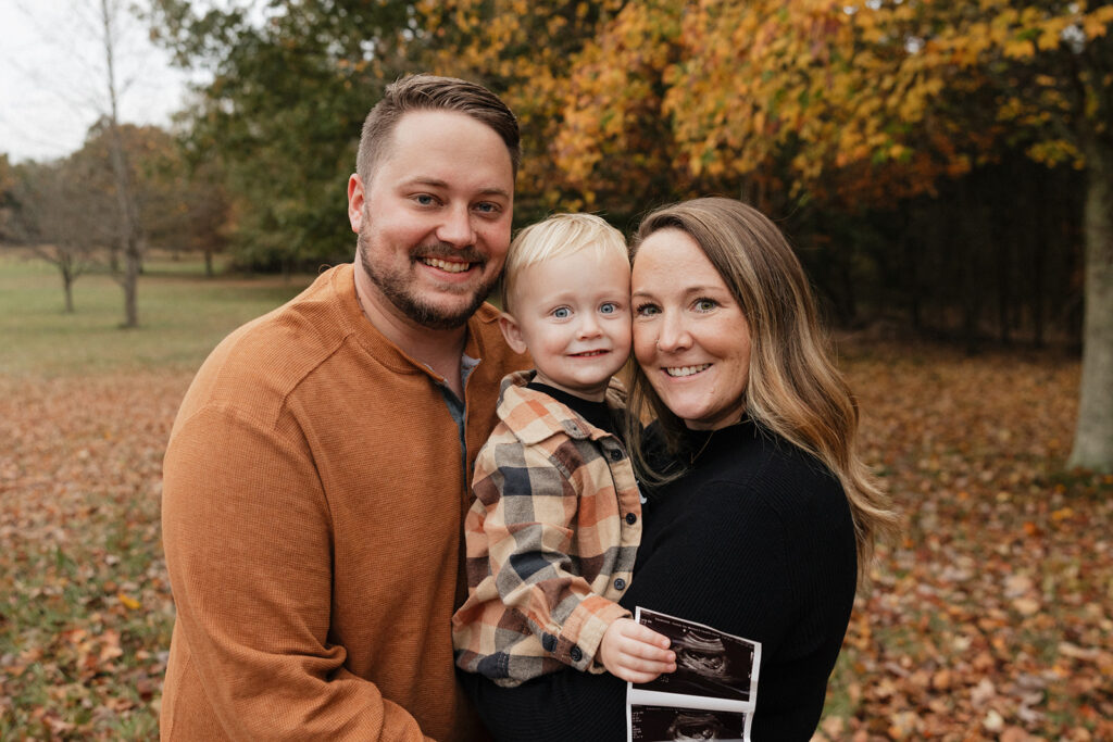 cute Fall Pregnancy Announcement in Tennessee