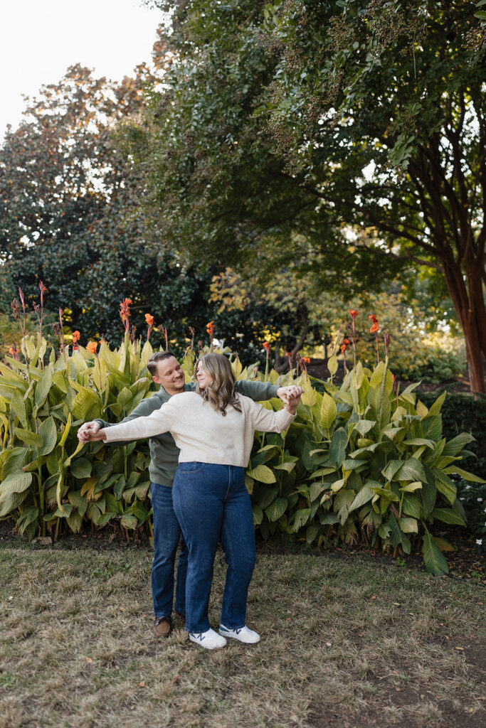 cute couple hugging during their photoshoot