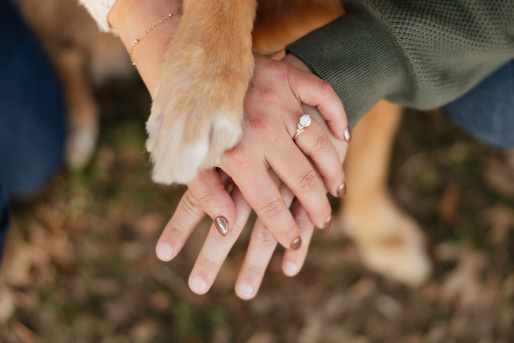 closeup of the engagement ring