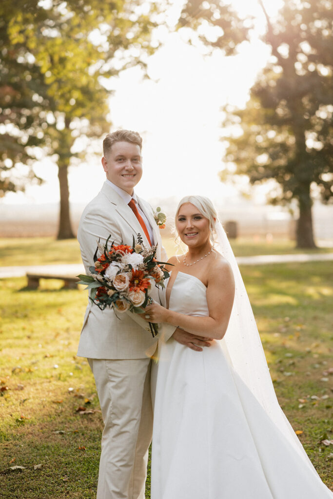 golden hour bridal portraits