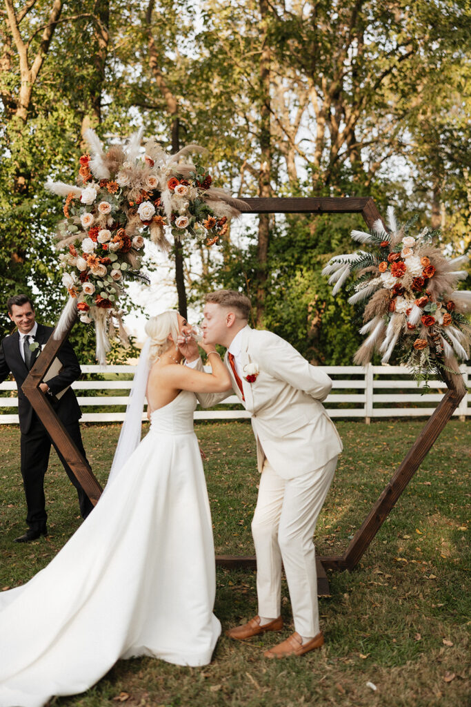 happy couple at their dream wedding ceremony 