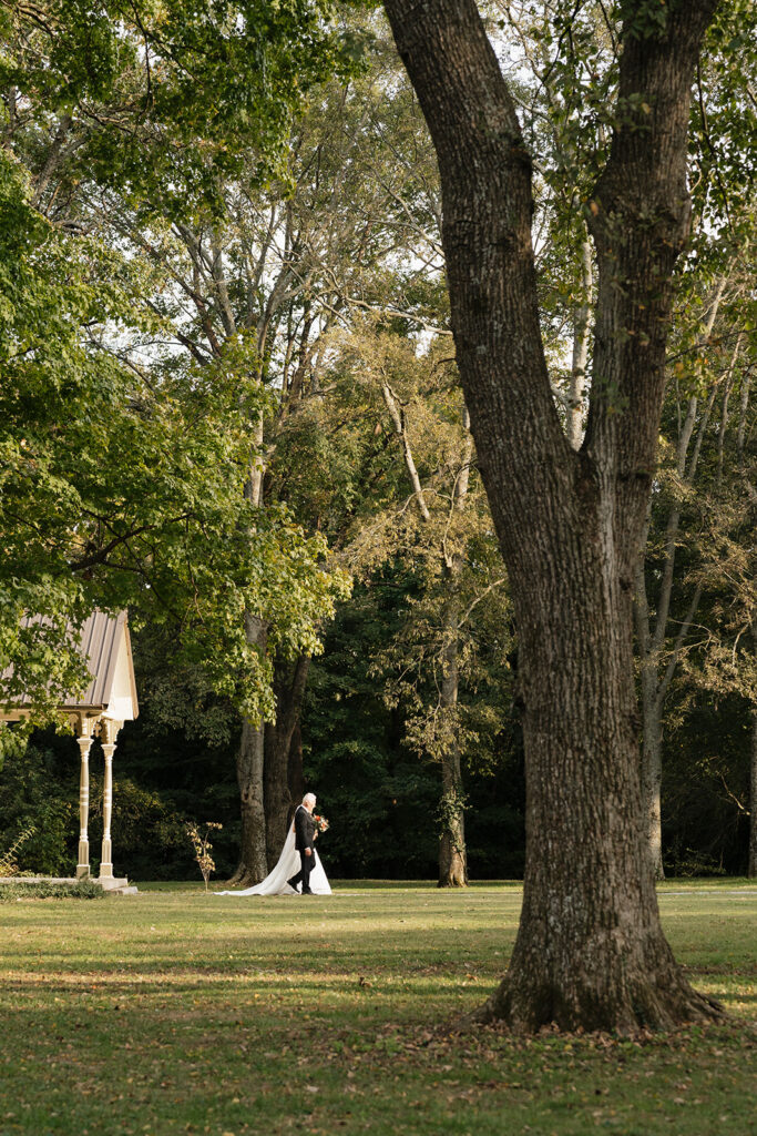 bride at her colorful boho wedding ceremony 