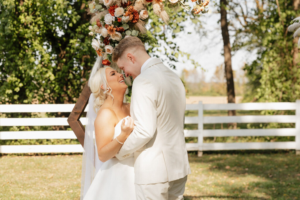 happy couple before heading to the ceremony