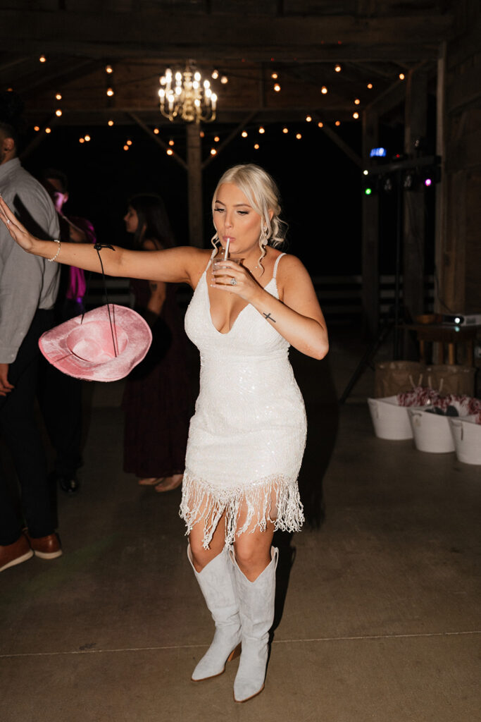 bride dancing at her wedding party