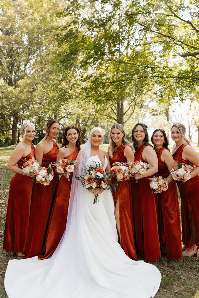 colorful picture of the bride and her friends