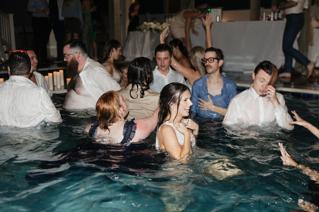 An Elegant Outer Banks Wedding with the Most Iconic Pool Exit Ever!