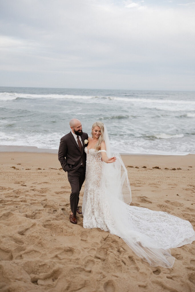 bridal portraits at the beach