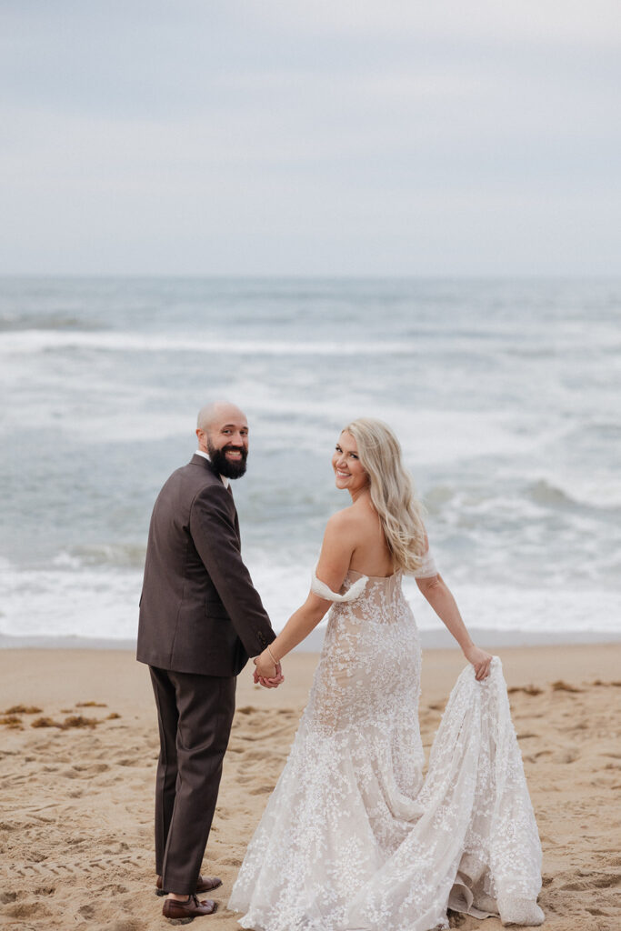 happy couple before heading to their ceremony