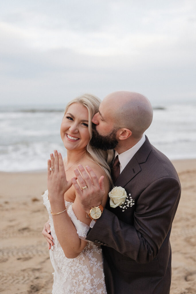 couple showing their wedding rings