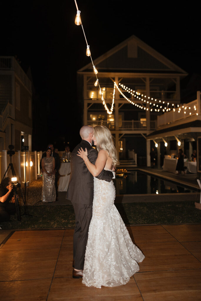 bride and groom at their beautiful first dance