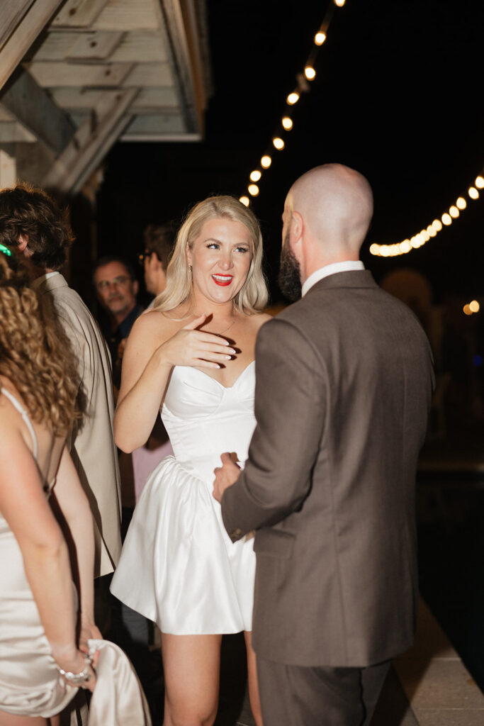 newlyweds at their reception party