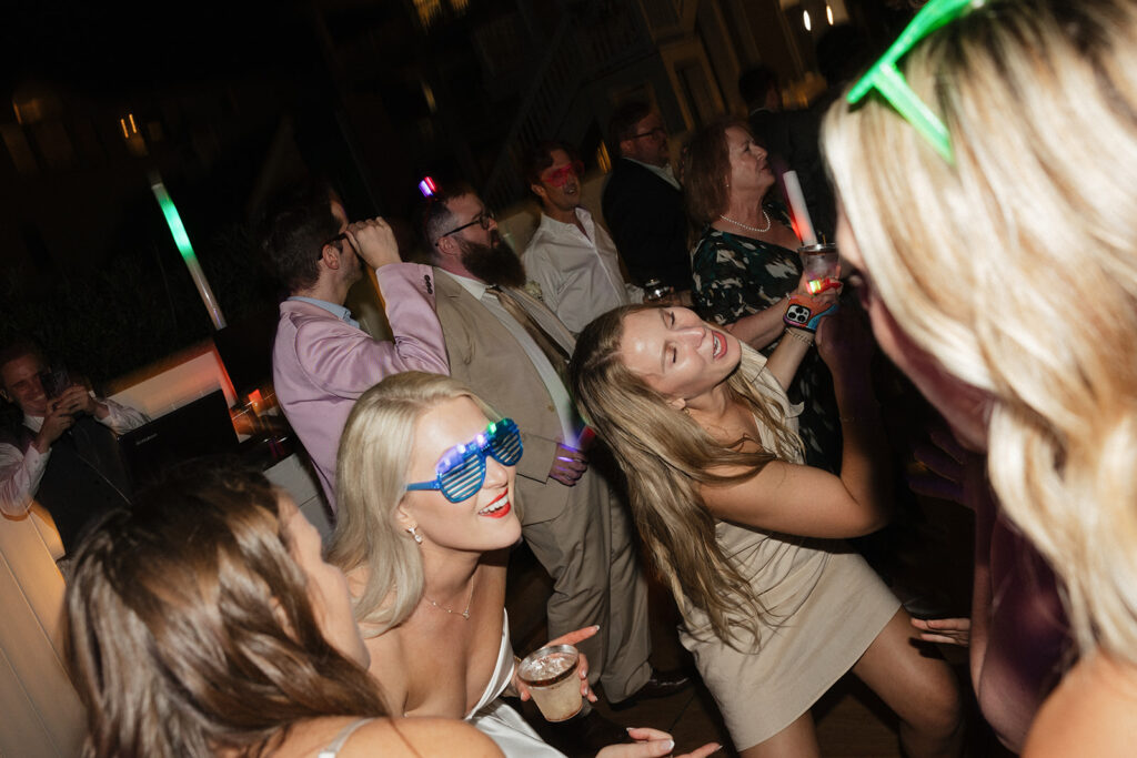 guests dancing at the reception party