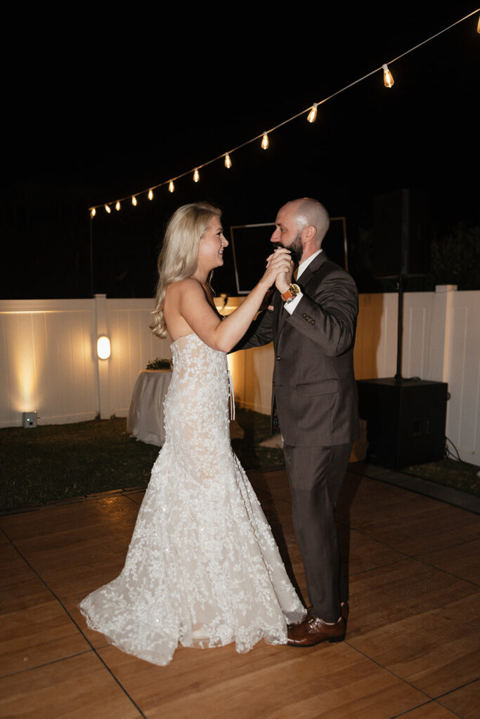 newlyweds dancing at their reception