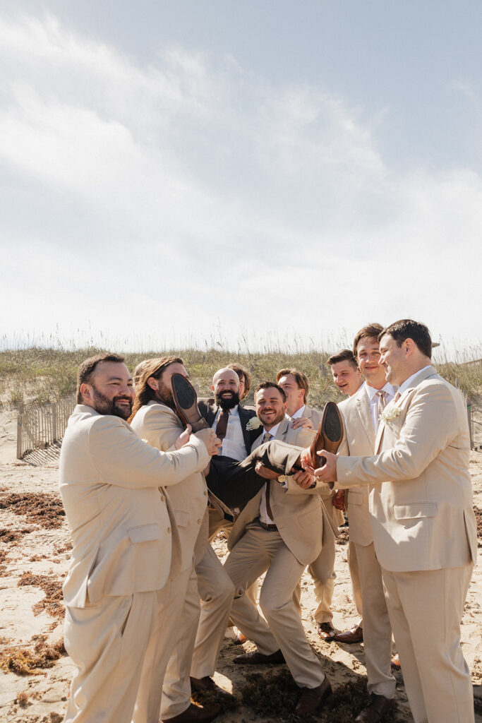 fun picture of the groom and his friends