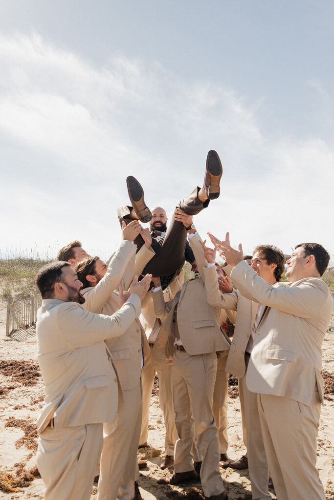 groom and his friends before heading to the ceremony