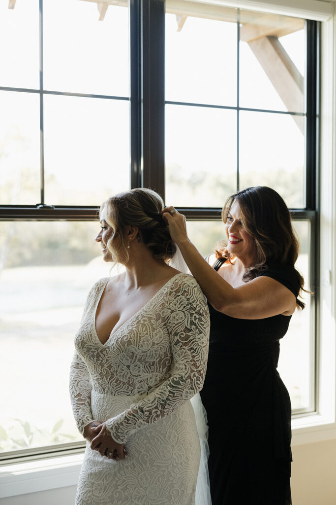 bride getting ready for her ceremony