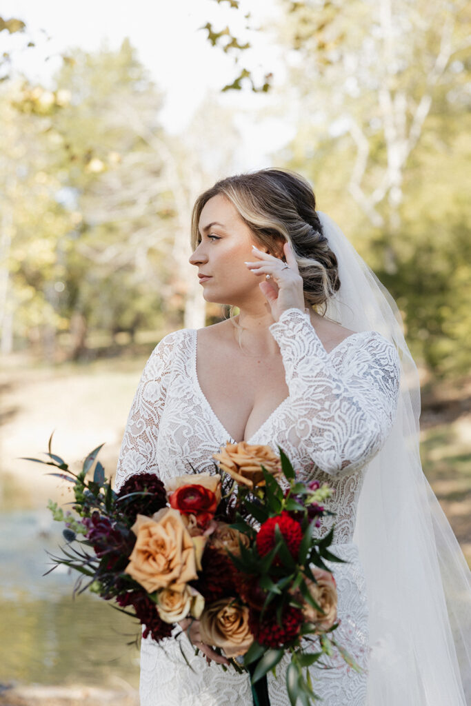 cute picture of the bride at her dream wedding