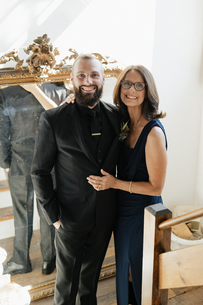 cute picture of the groom and his mom
