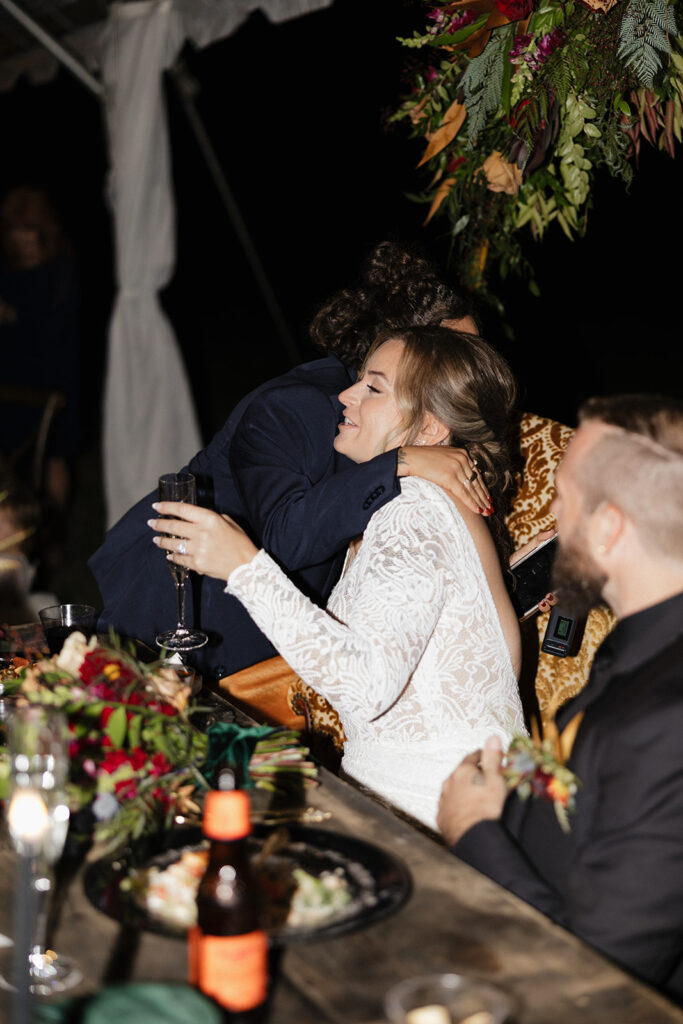 newlyweds at their reception