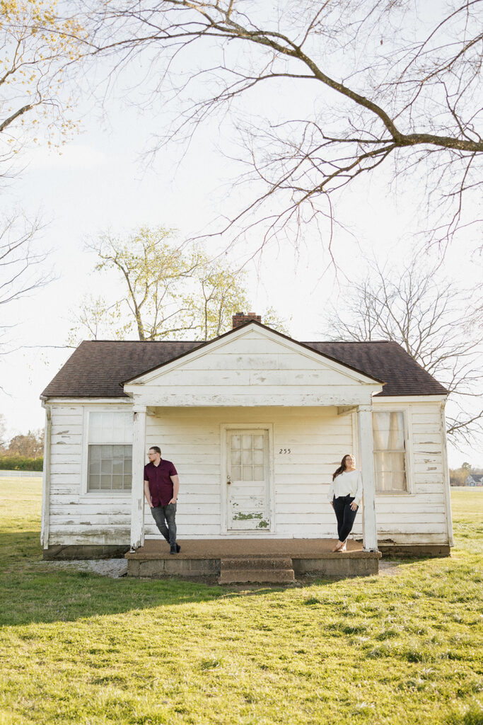 happy couple at their dream engagement session in nashville