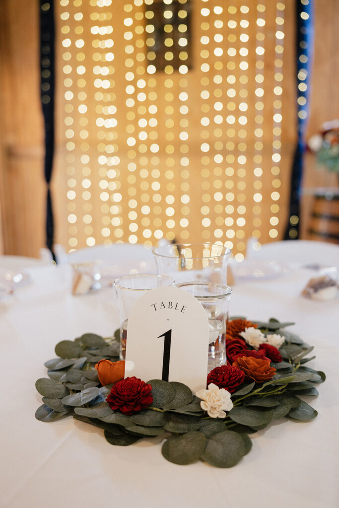 cute details at the reception party