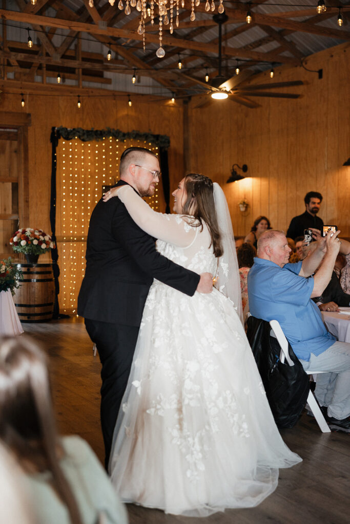 happy newlyweds at their reception party