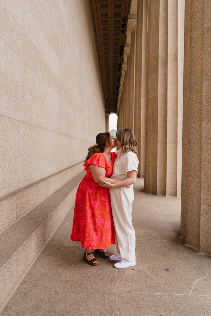 couple kissing during their photoshoot