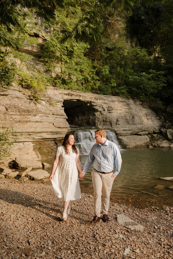 couple walking around their dream photoshoot location