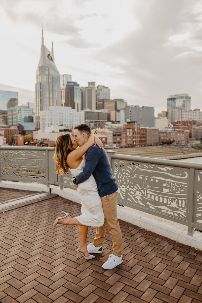 cute picture of the newly engaged couple at their photoshoot
