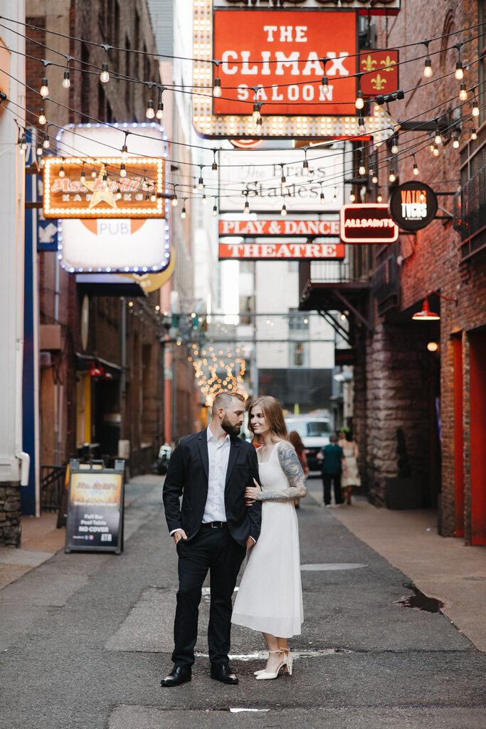 couple at their fun bridal portraits