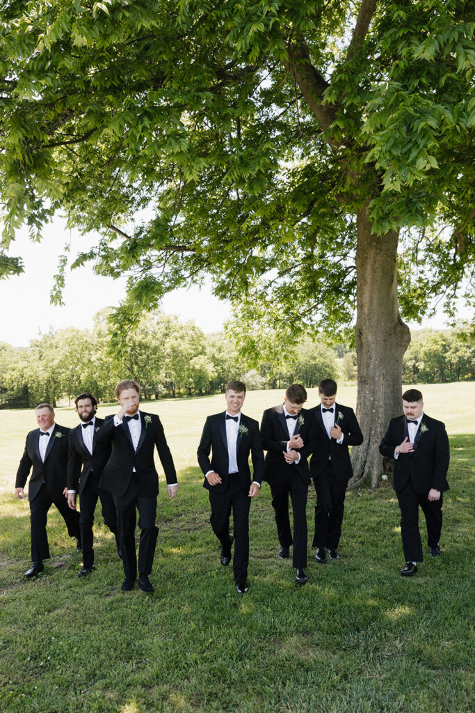 picture of the groom and his friends before the ceremony