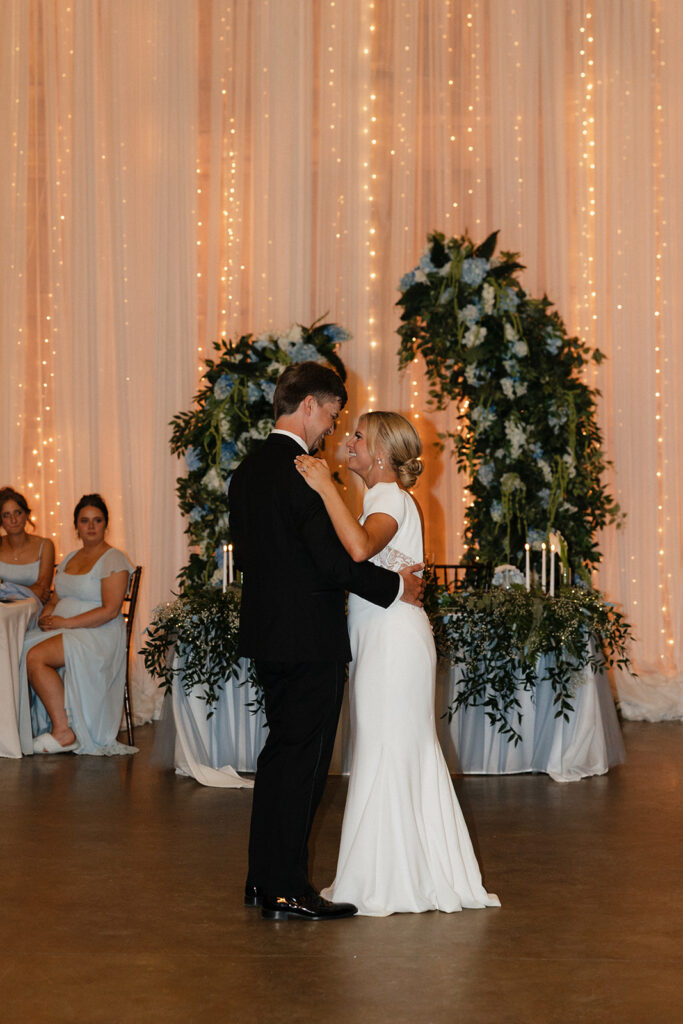 newlyweds dancing at their dream reception