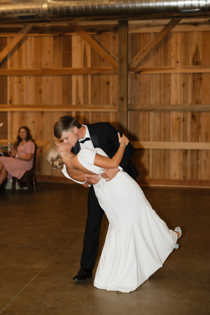 bride and groom first dance at their reception