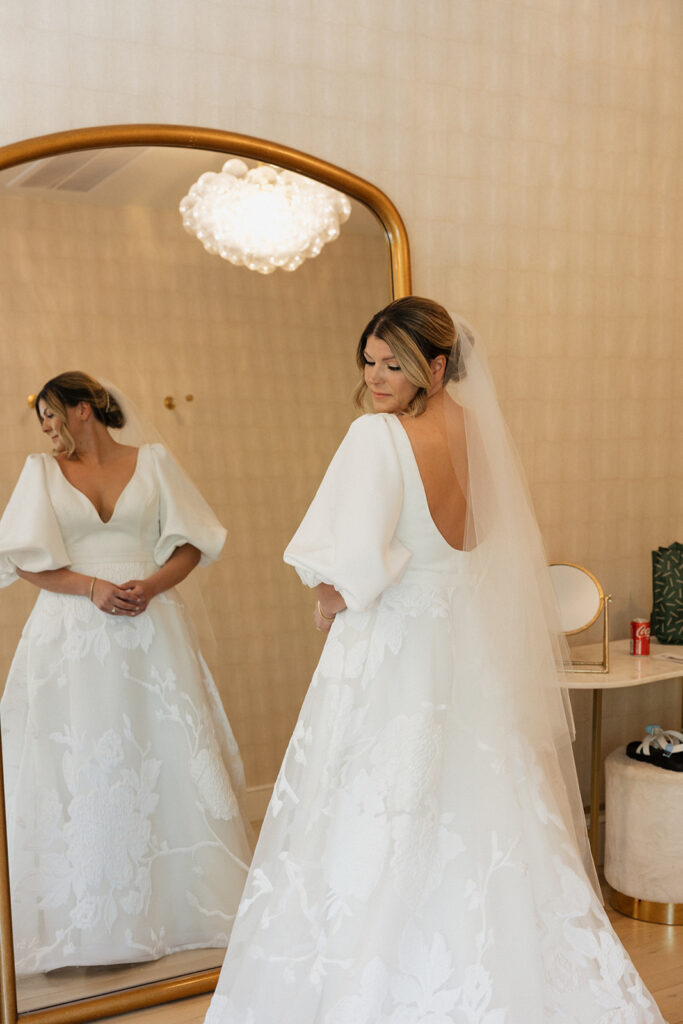 cute bride getting ready for her ceremony