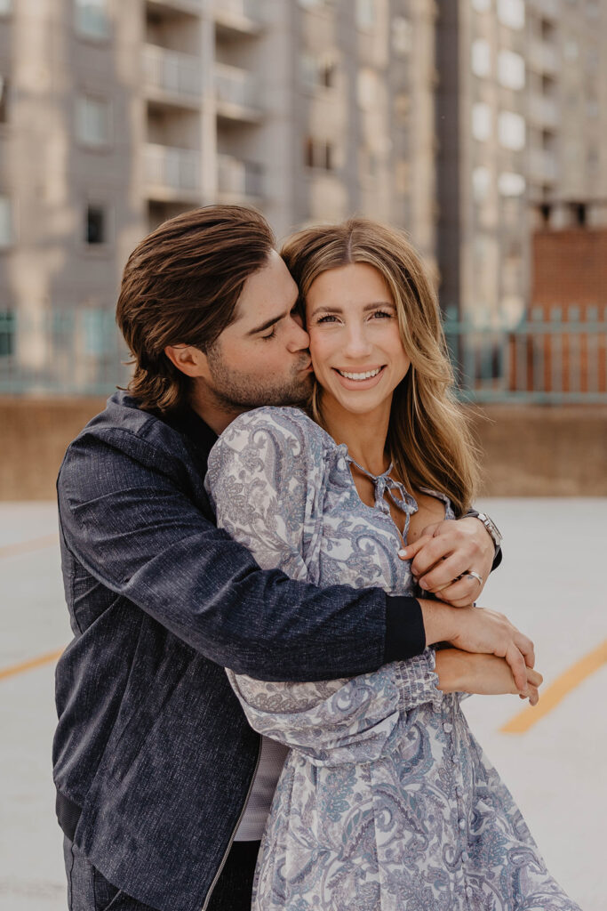 fun couple session in a rooftop in nashville